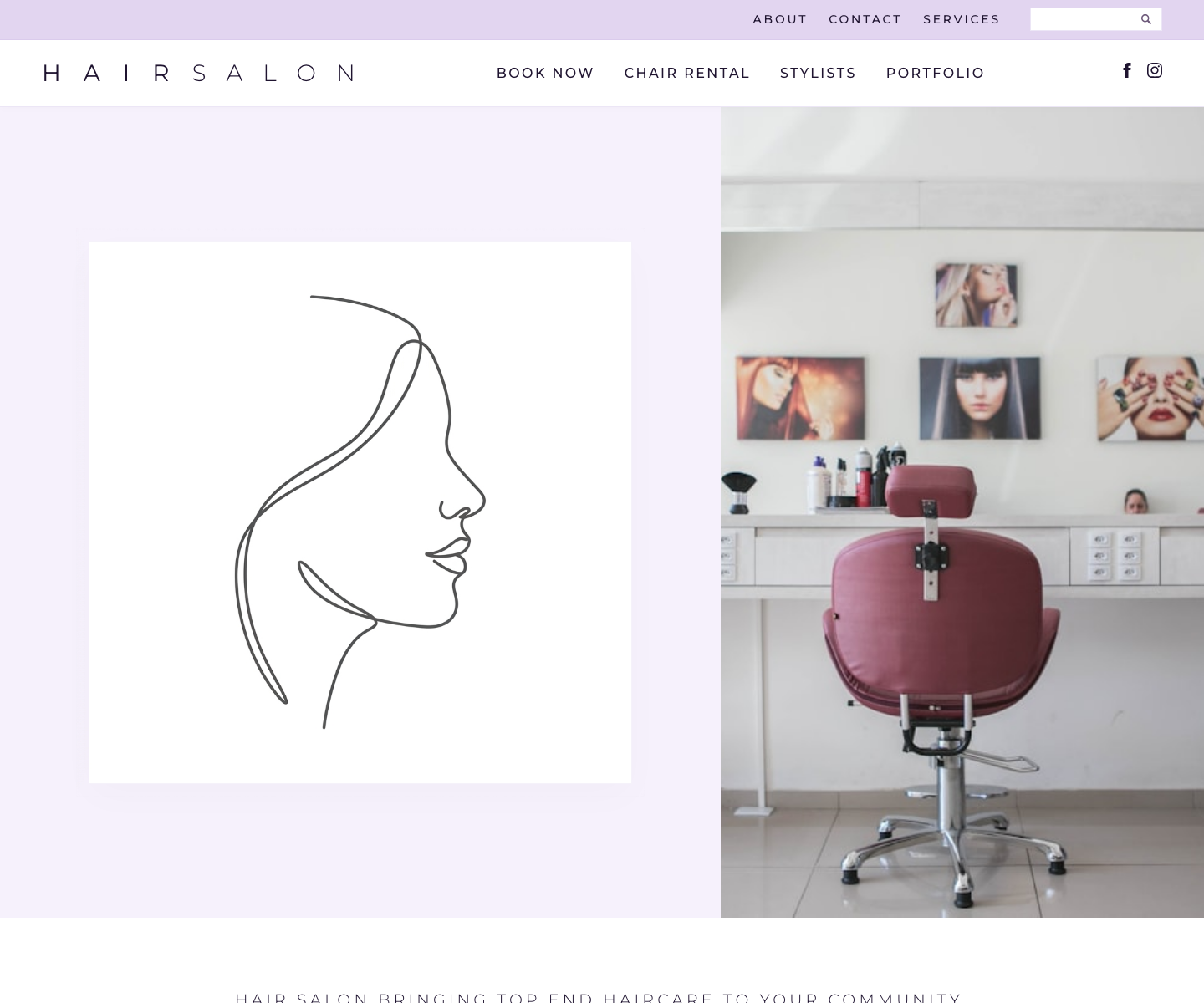 Hair Salon website template screenshot